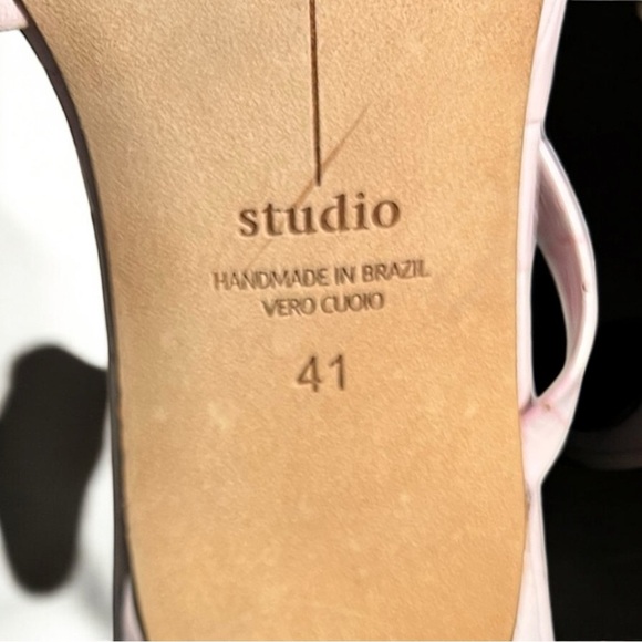 🌻Black Suede Studio Women's Pink Leather Felicity Sandals Size 41 | US Size 10 - Picture 10 of 11